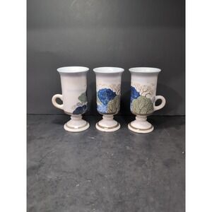 Otagiri Irish‎ Mugs, Vintage Japan Pedestal Cups, Birds and Trees Set, Set of 3